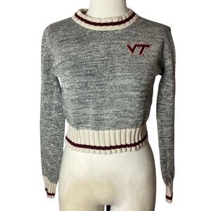 Renu by Bruzer Virginia Tech Hokies Cropped Sweater Women’s Medium Gray
